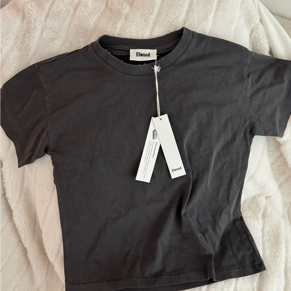 Elwood Distressed Charcoal Short Sleeve Tee